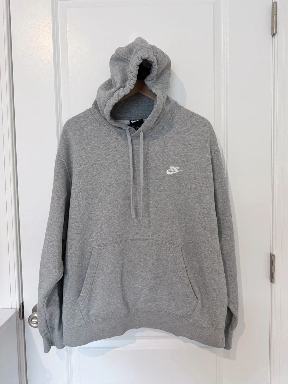 Nike Gray Pullover Hoodie with White Swoosh
